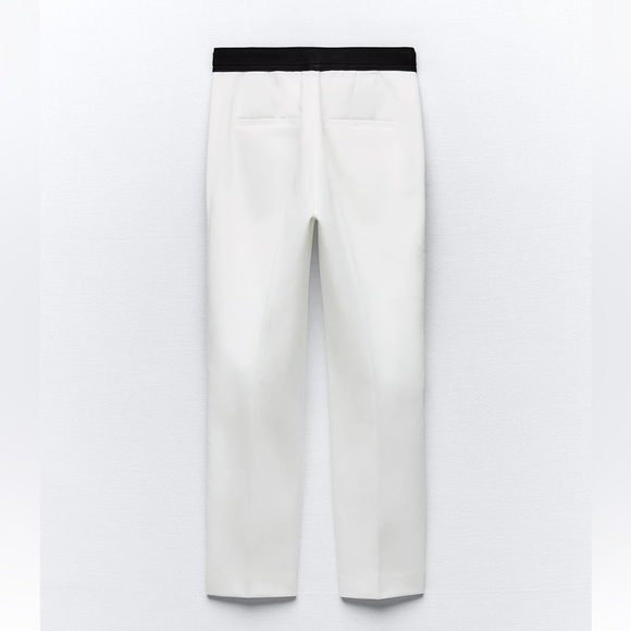 Zara white jogger waist pants with black elastic band - Picture 14 of 14